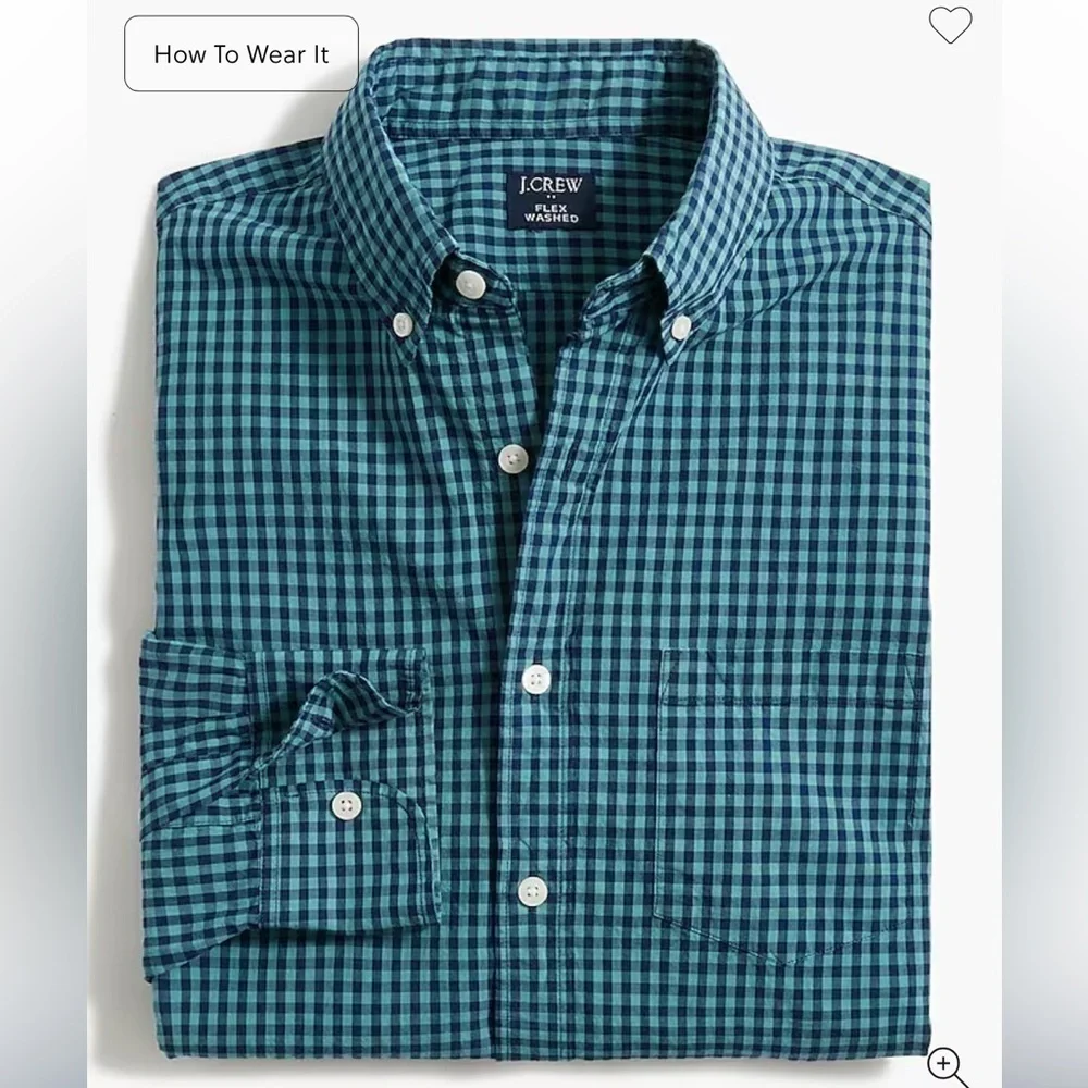 J crew Classic flex casual shirt Dark Cyan Antique Navy